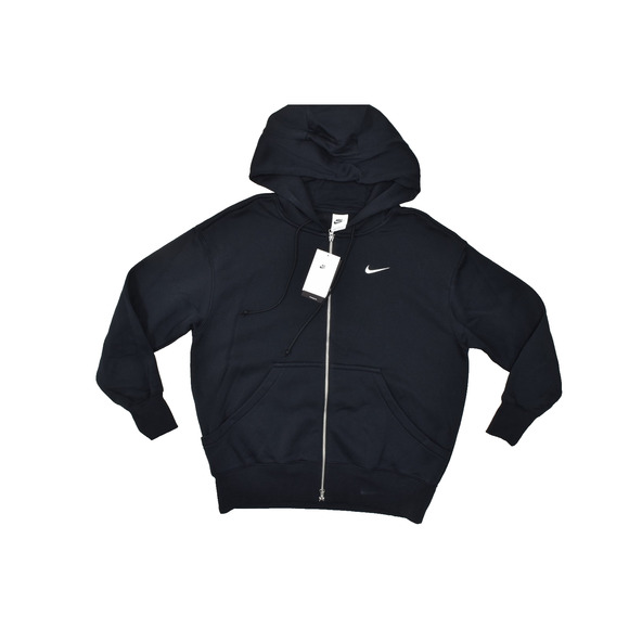 Nike Women's Full Zip Sweat Jacket Black Size S Cotton Blend DQ5758-010 NEW - Picture 1 of 8